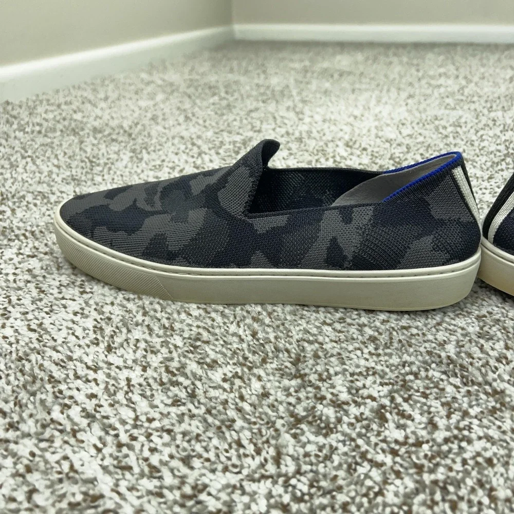 Rothys Shoes‎ Womens Size 10.5 Gray Camo City Slip On Sneaker Flats Knit Casual